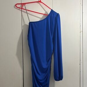 Angelica Royal Blue One-Shoulder Dress